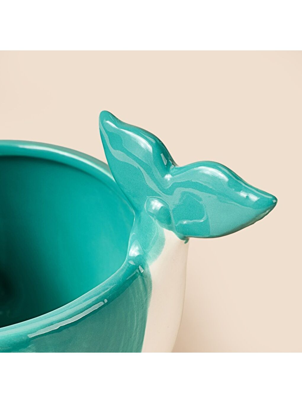 Kitchen Mavi Balina Desenli Seramik Kupa - Mavi - 500 ml-2