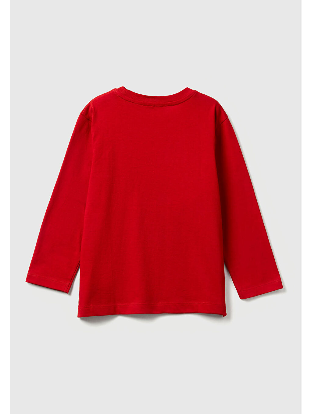 Erkek Çocuk Kırmızı Önü Baskılı Fermuarlı Aplikeli Jarse Uzun Kollu T-shirt-1