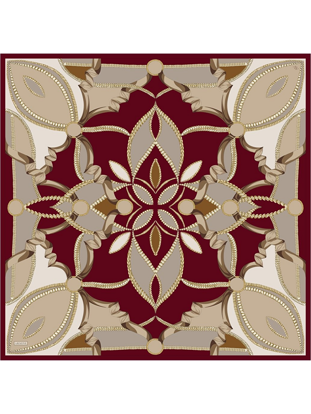 Bordo Saf İpek Sura Eşarp 9531D 03-3