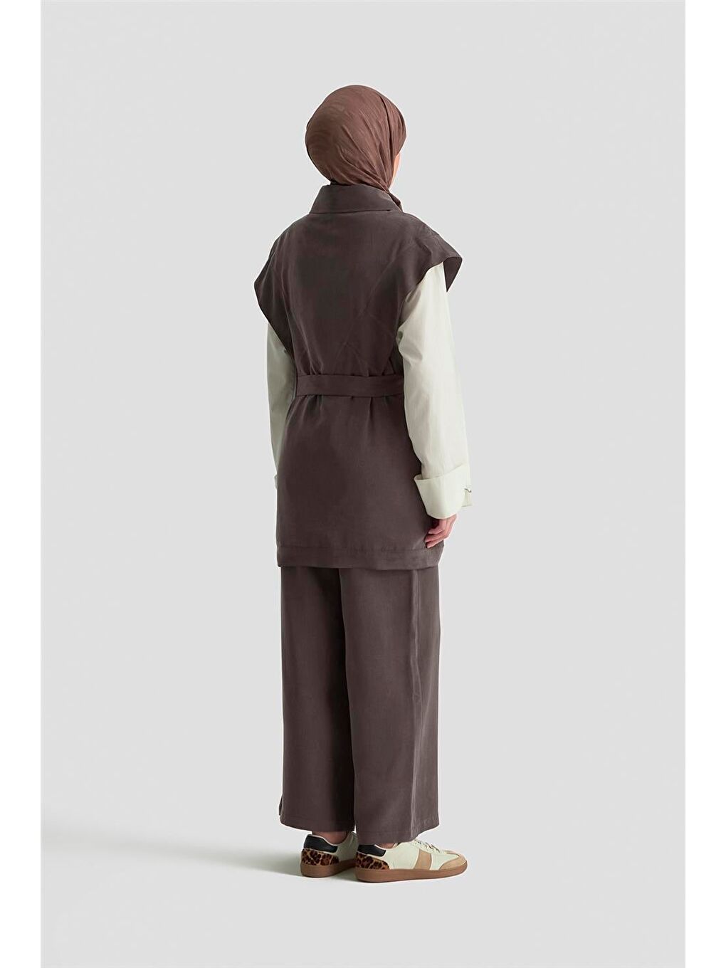 Kahverengi Manşet Detaylı Tunik 25Kd1106 Acı Kahve-4