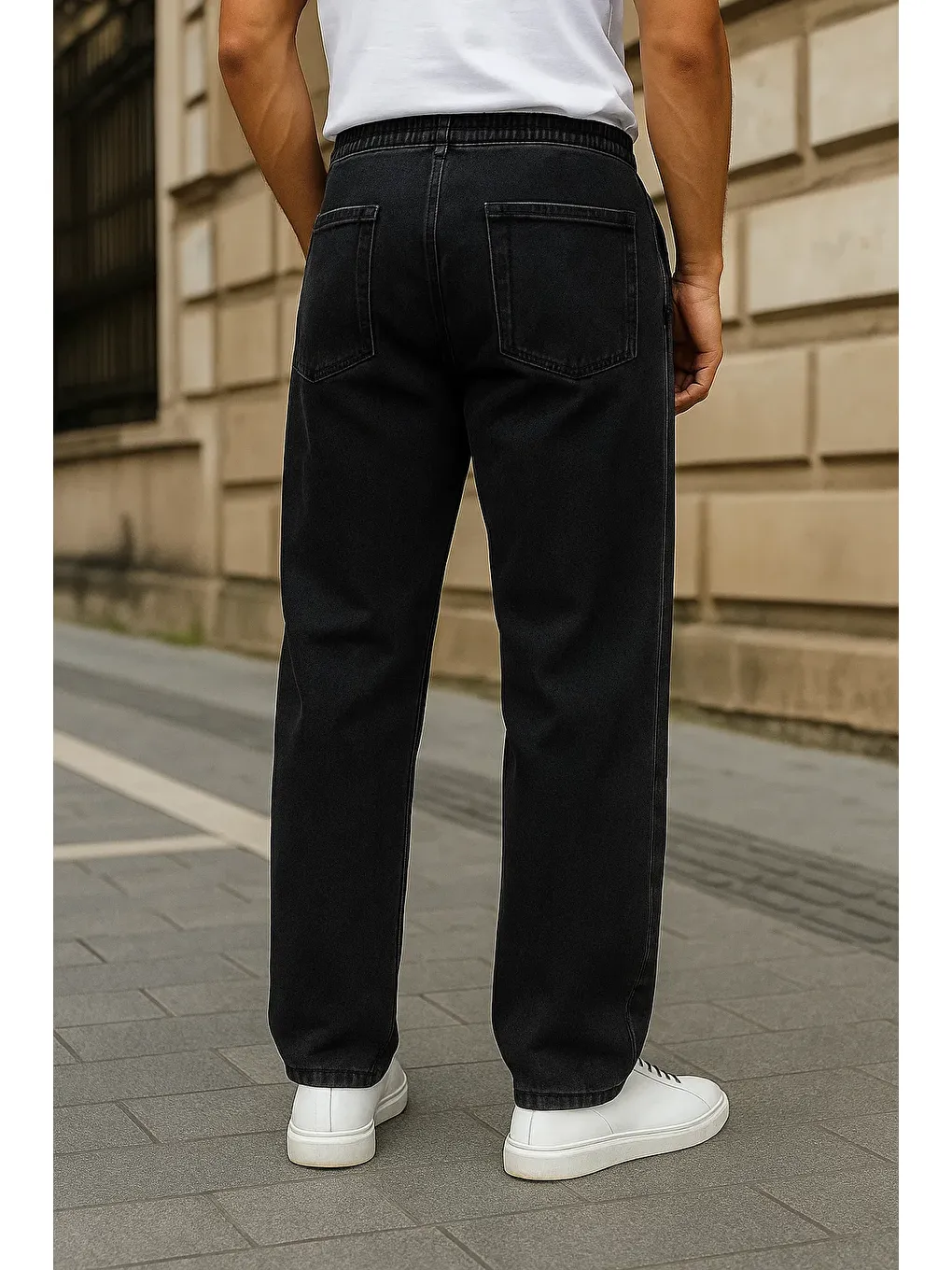 Erkek Günlük Premium Comfort Siyah Baggy Pantolon-4