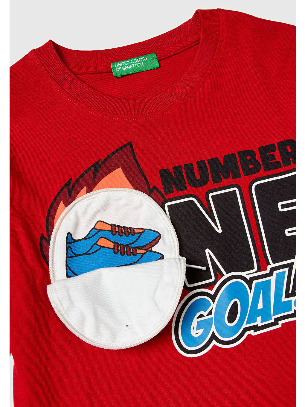 Erkek Çocuk Kırmızı Önü Baskılı Fermuarlı Aplikeli Jarse Uzun Kollu T-shirt-2