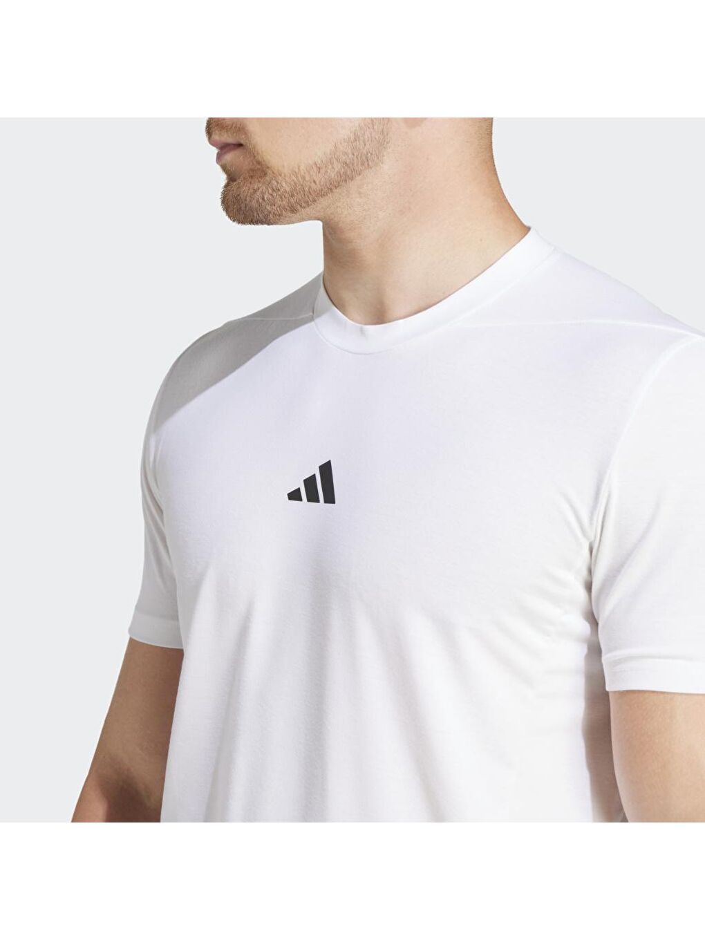 Adidas Beyaz Designed For Training Erkek Beyaz Bisiklet Yaka Tişört - 2