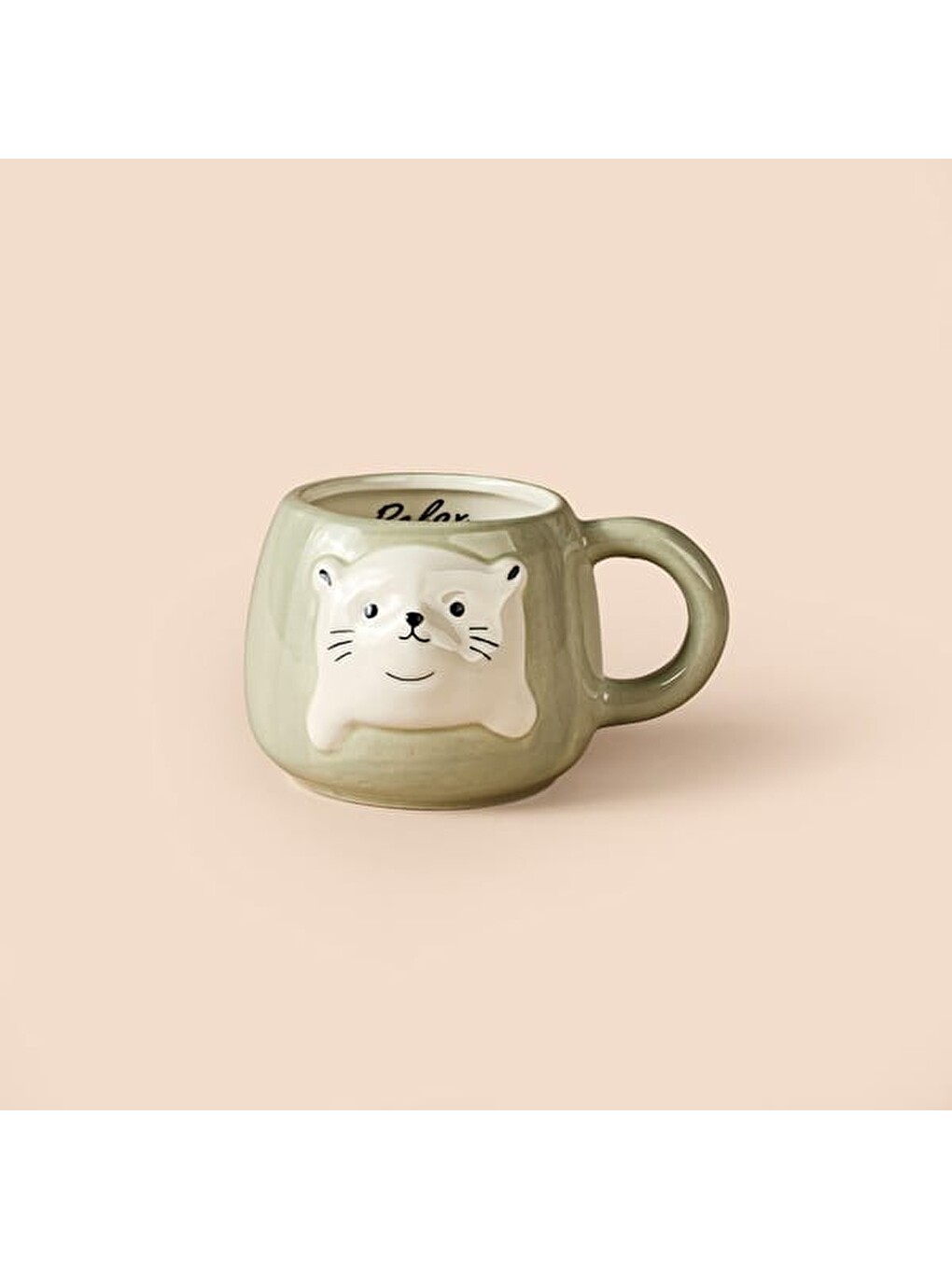 Kitchen Relax Fok Desenli Seramik Kupa - Beyaz - 500 ml-2