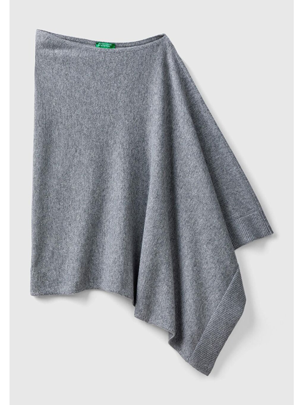Kadın Gri Kaşmir Karışımlı Panço-1