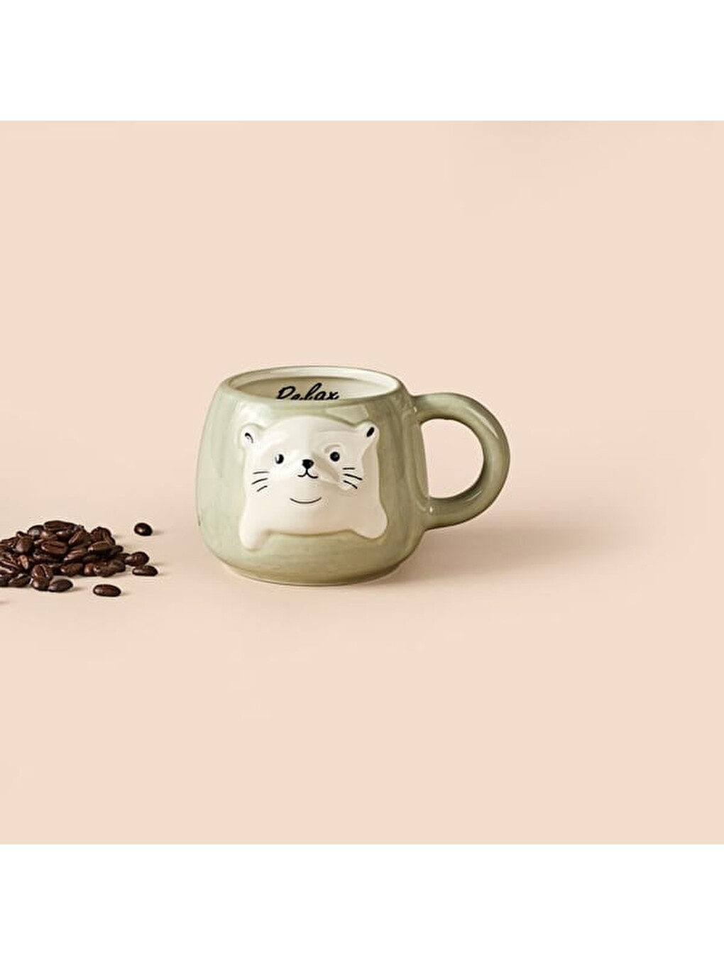 Kitchen Relax Fok Desenli Seramik Kupa - Beyaz - 500 ml-3