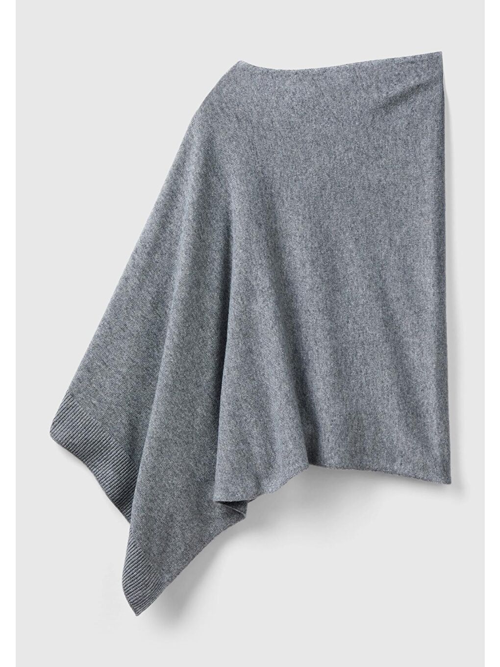 Kadın Gri Kaşmir Karışımlı Panço-3