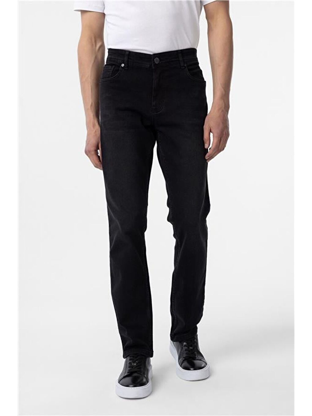 Siyah Regular Denim Pantolon-2