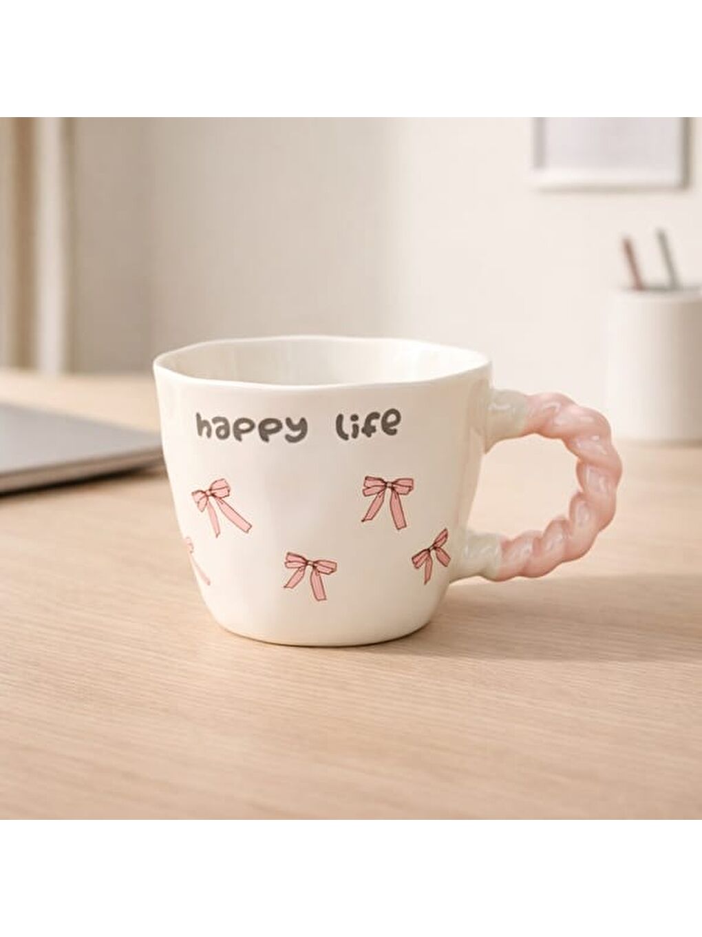 Kitchen Happy Life Seramik Kupa - Beyaz - 300 ml