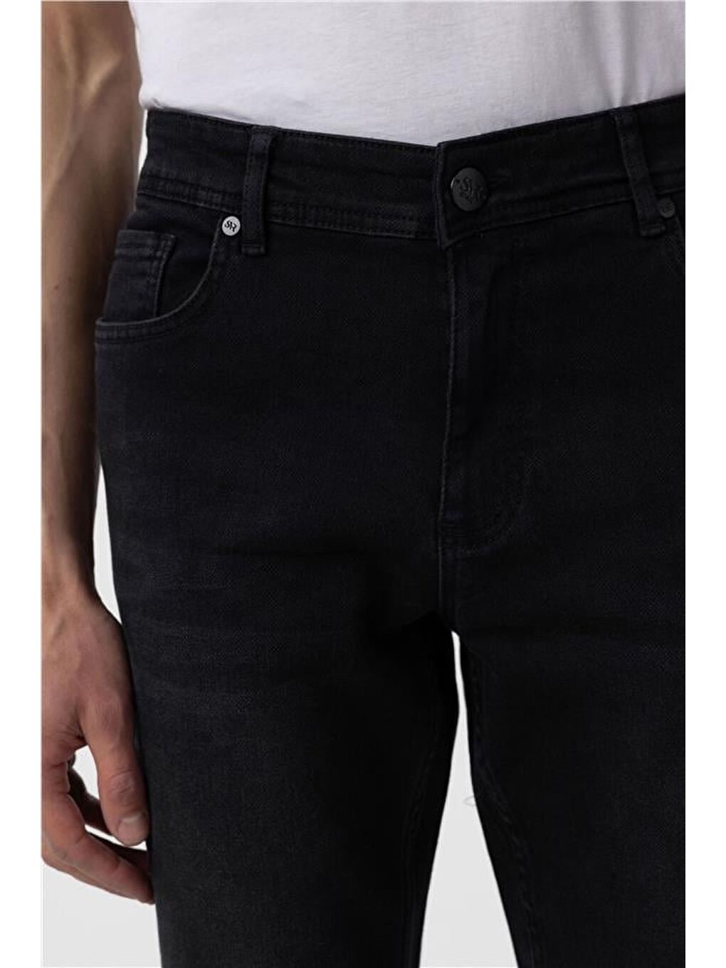 Siyah Regular Denim Pantolon-3