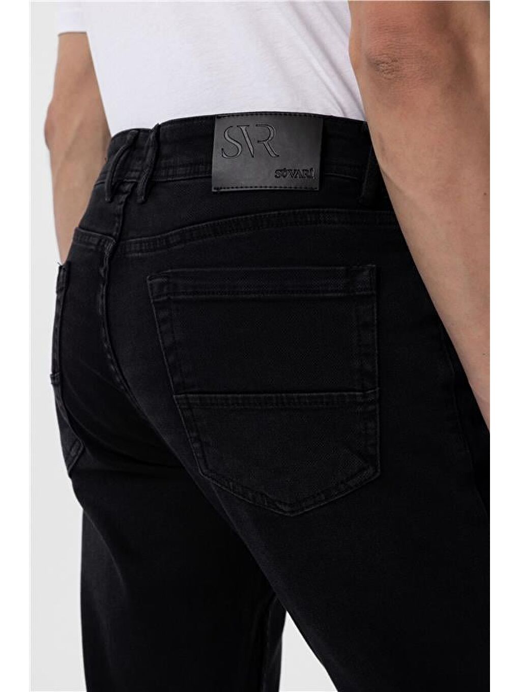 Siyah Regular Denim Pantolon-4