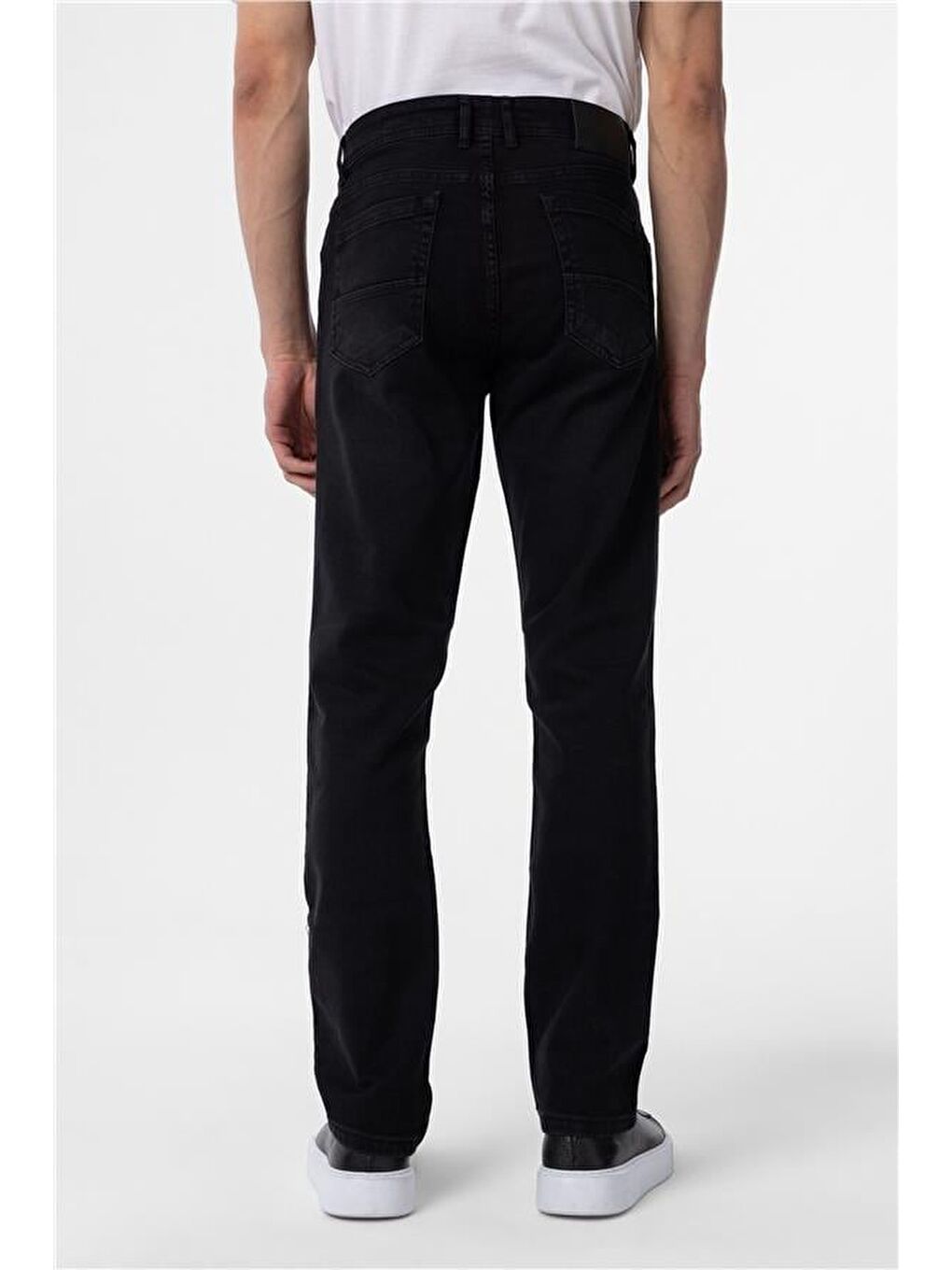 Siyah Regular Denim Pantolon-5