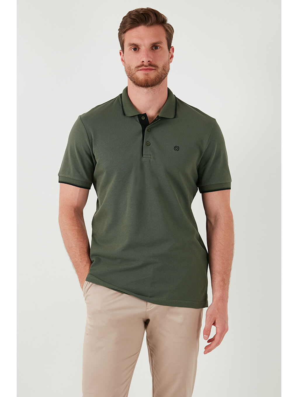 Mavi Pamuklu Slim Fit Şerit Detaylı Düğmeli Polo Yaka 4'lü Paket %100 Pamuk Tişört 5902118S4-3