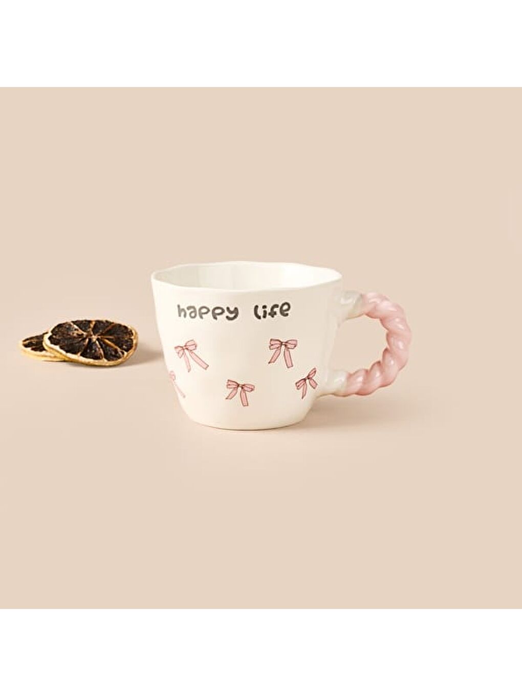 Kitchen Happy Life Seramik Kupa - Beyaz - 300 ml-3