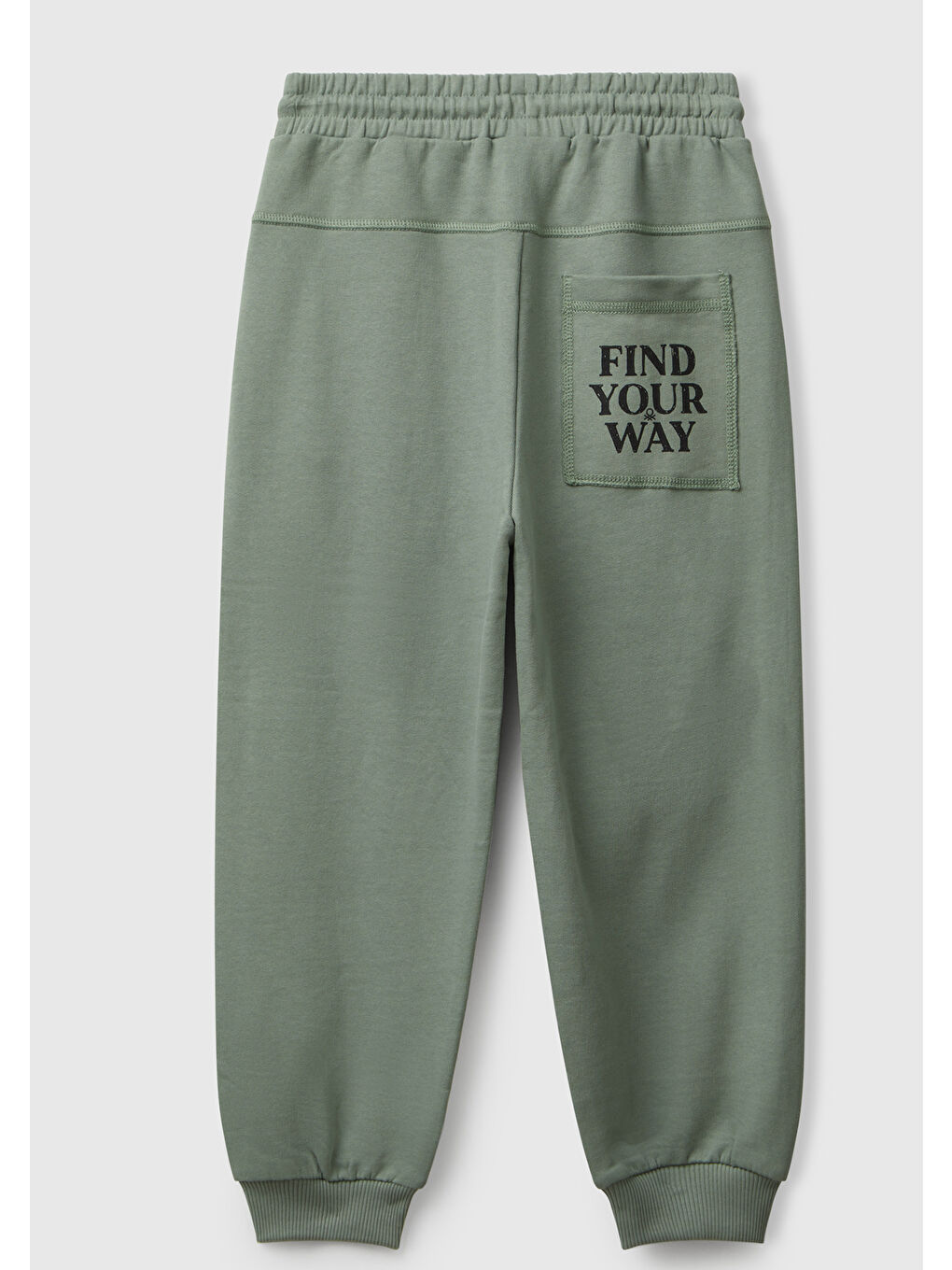 Erkek Çocuk Haki Önü Baskılı Büzme İpli Arkası Cepli  Eşofman Altı-1