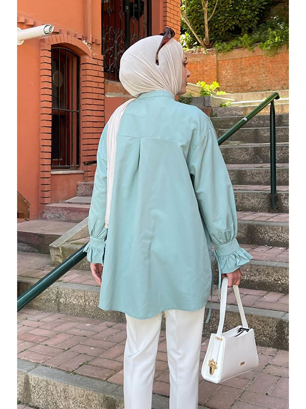 Flores Fırfırlı Tunik Çağla Yeşili-3