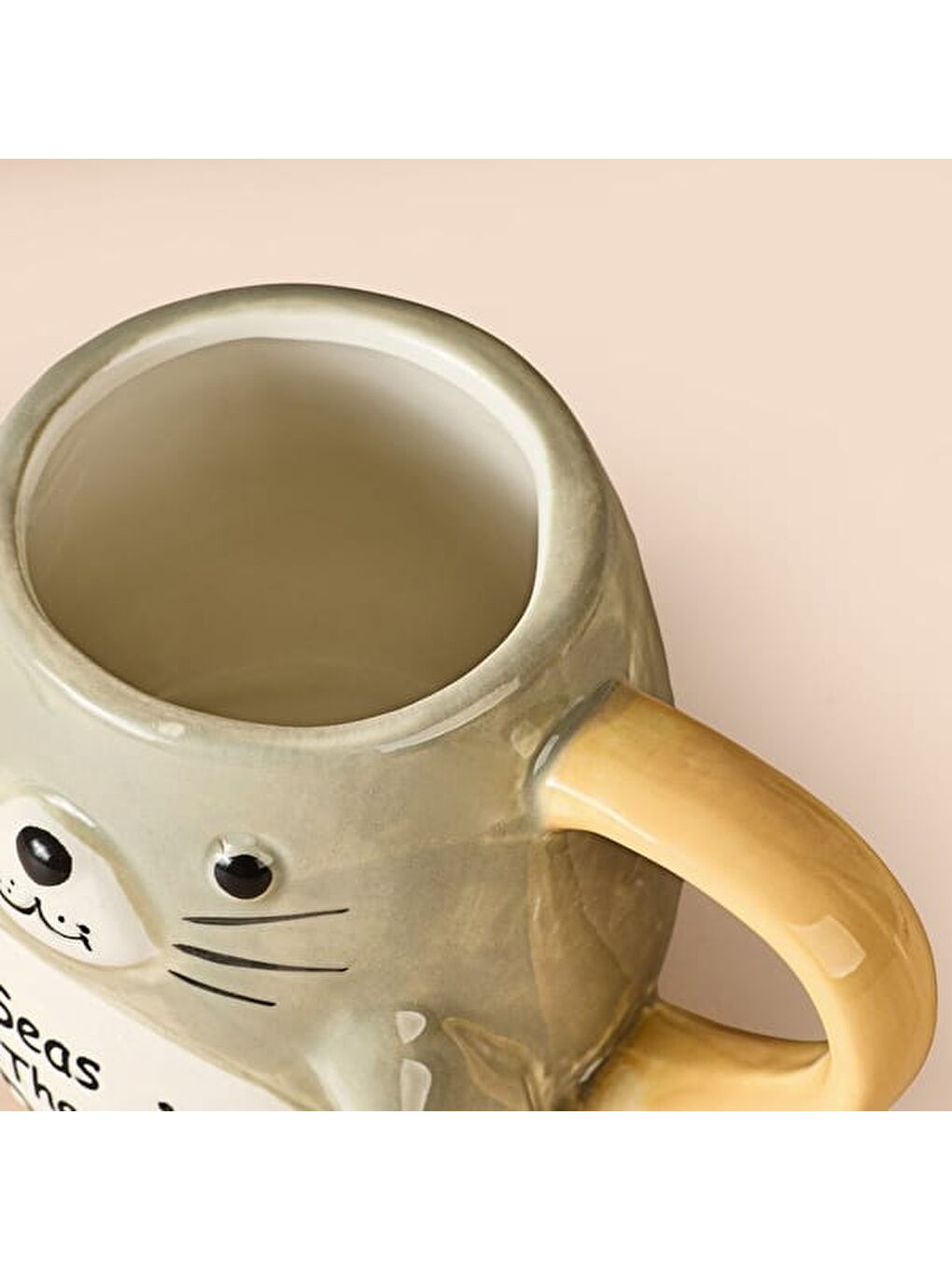 Kitchen Fok Desenli Seramik Kupa - Beyaz - 410 ml-2