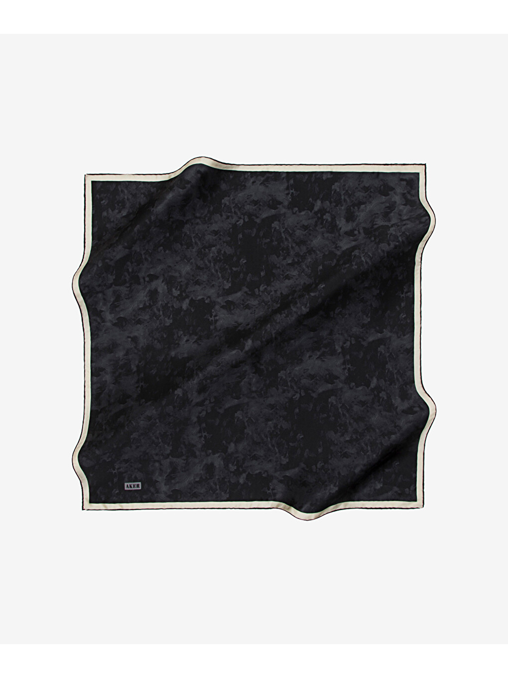 Siyah 90X90 İpek Krep Saten Eşarp
