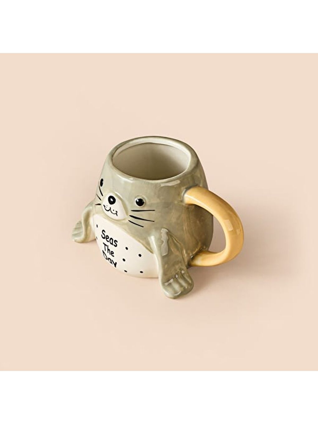 Kitchen Fok Desenli Seramik Kupa - Beyaz - 410 ml-3