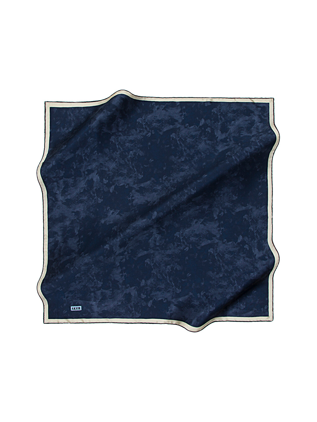 Lacivert 90X90 İpek Krep Saten Eşarp