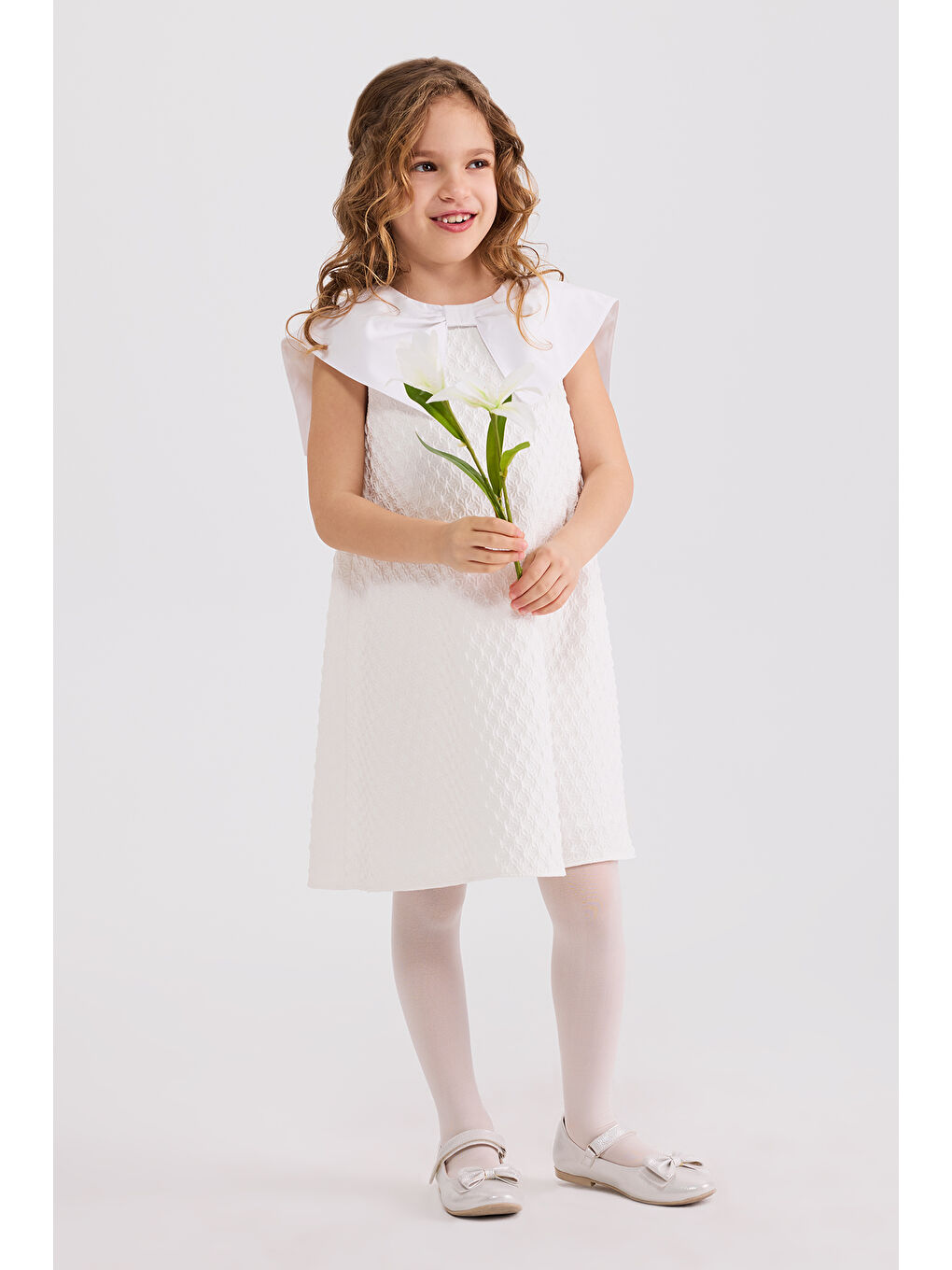 Kız Çocuk Beyaz Elbise-4