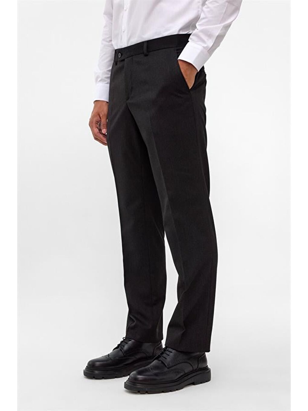 Siyah Regular Desenli Pantolon-1