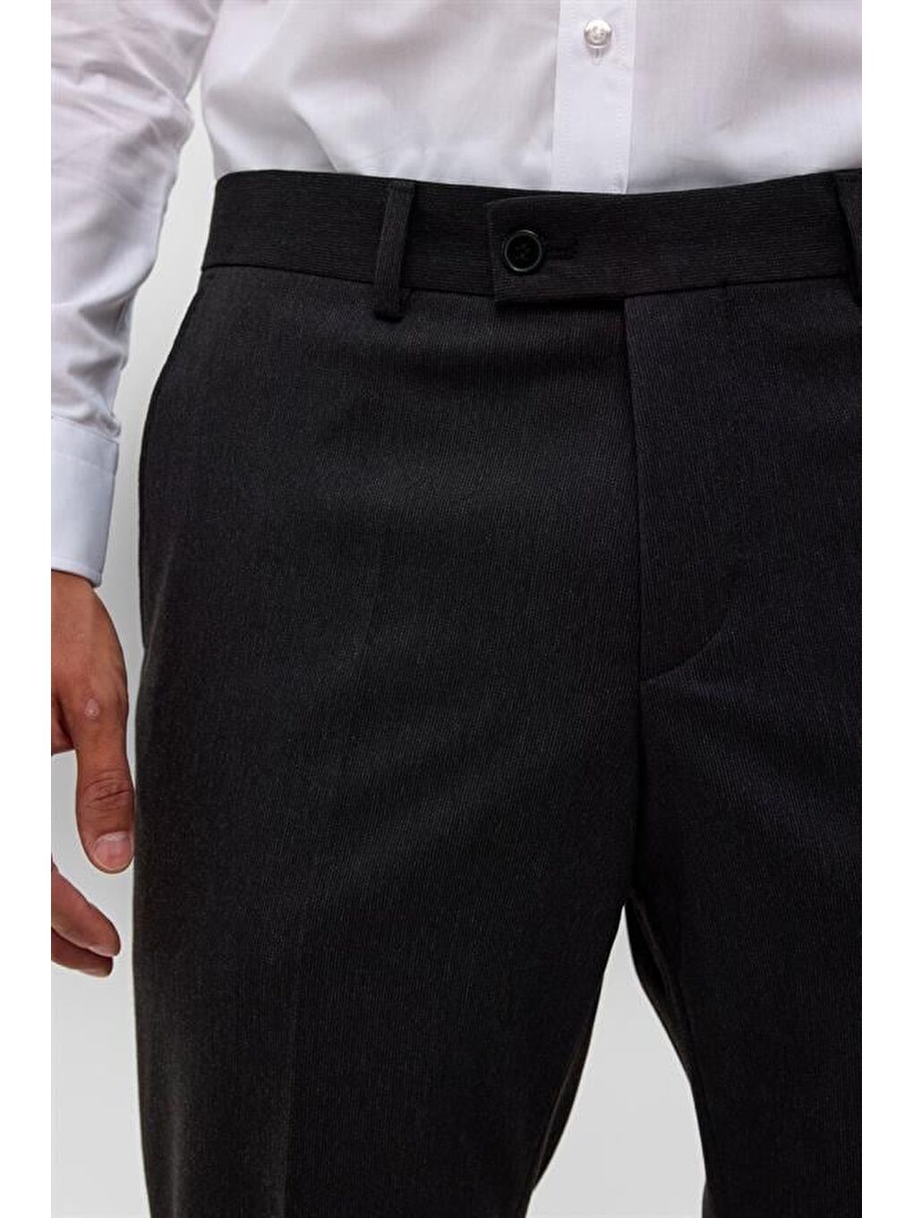 Siyah Regular Desenli Pantolon-3