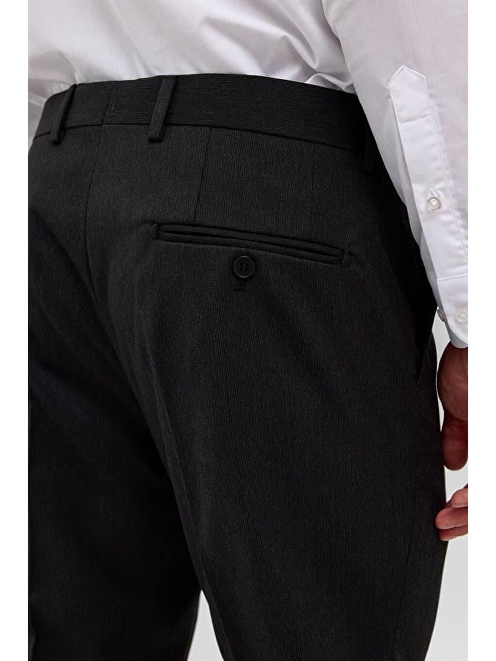 Siyah Regular Desenli Pantolon-5