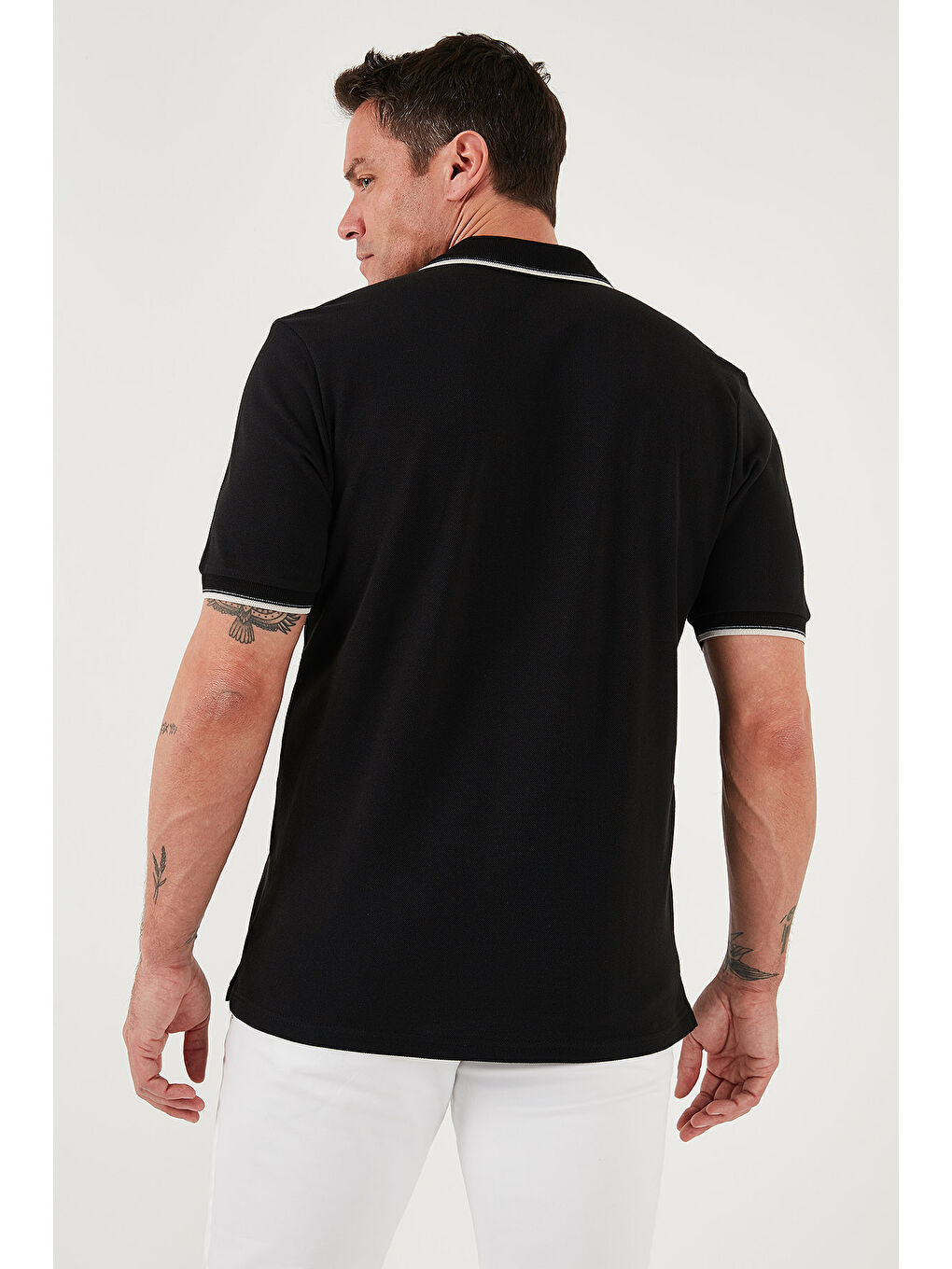 Mavi Pamuklu Slim Fit Şerit Detaylı Düğmeli Polo Yaka 4'lü Paket %100 Pamuk Tişört 5902118S4-5