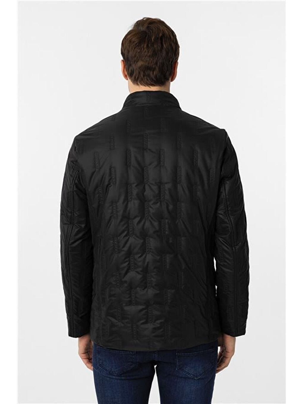 Siyah Slim Kapitone Mont-5