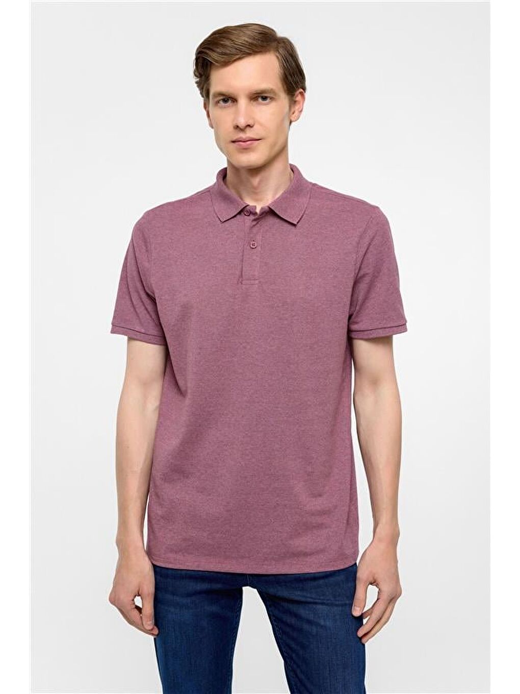 Koyu Bordo Regular Armürlü Polo Yaka Tişört