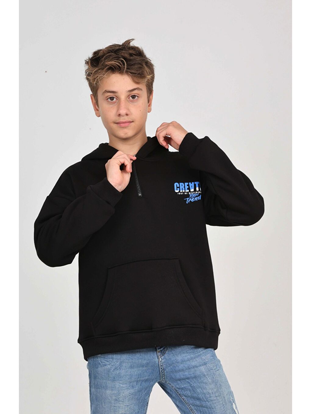 Siyah Erkek Çocuk Create Baskılı Sweatshirt-1