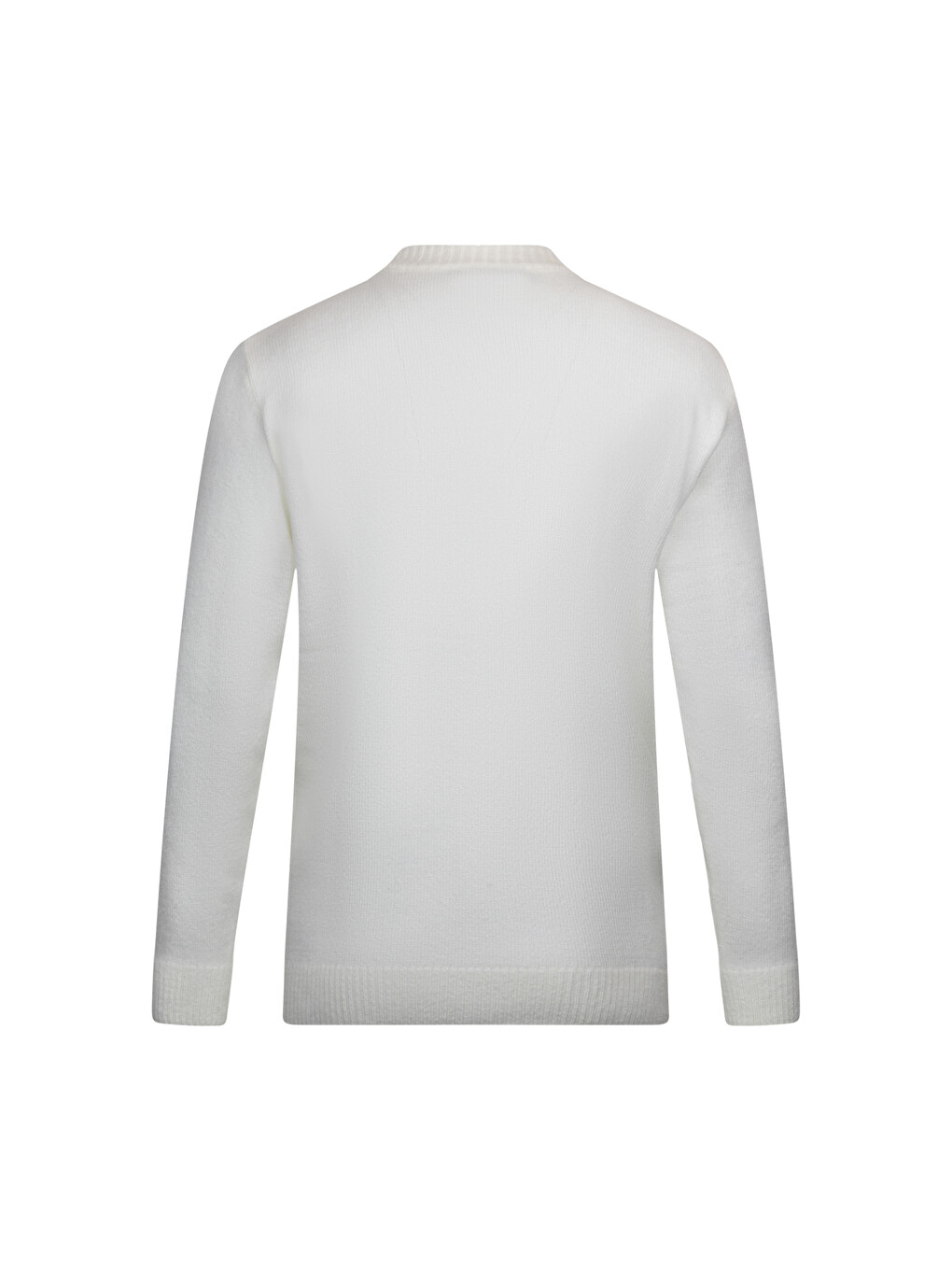 Ekru Regular Fit Çeyrek Balıkçı Yaka Triko Kazak-1