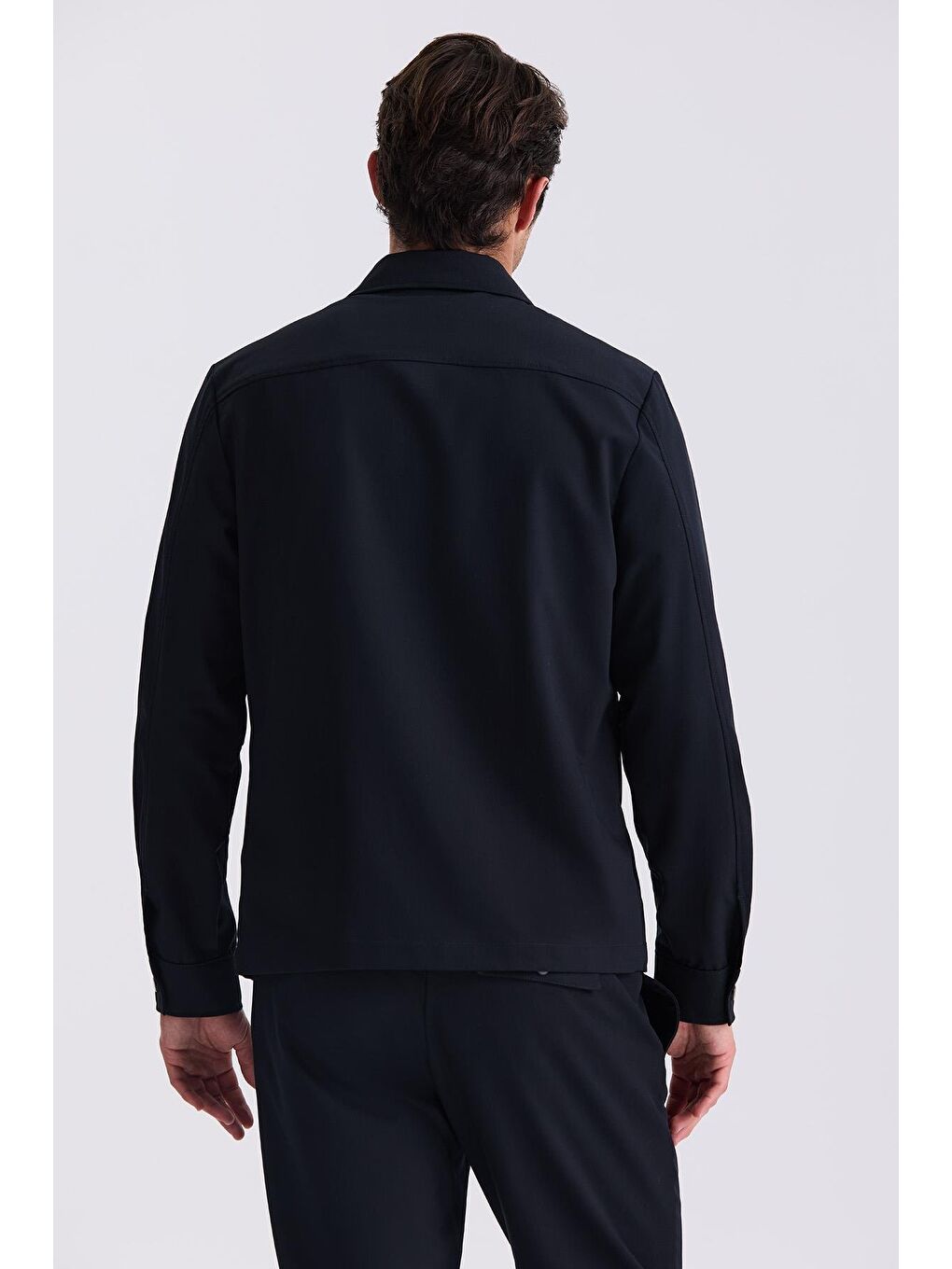 Lacivert Slim Fit Berberi Yaka Spor Takım Elbise-3