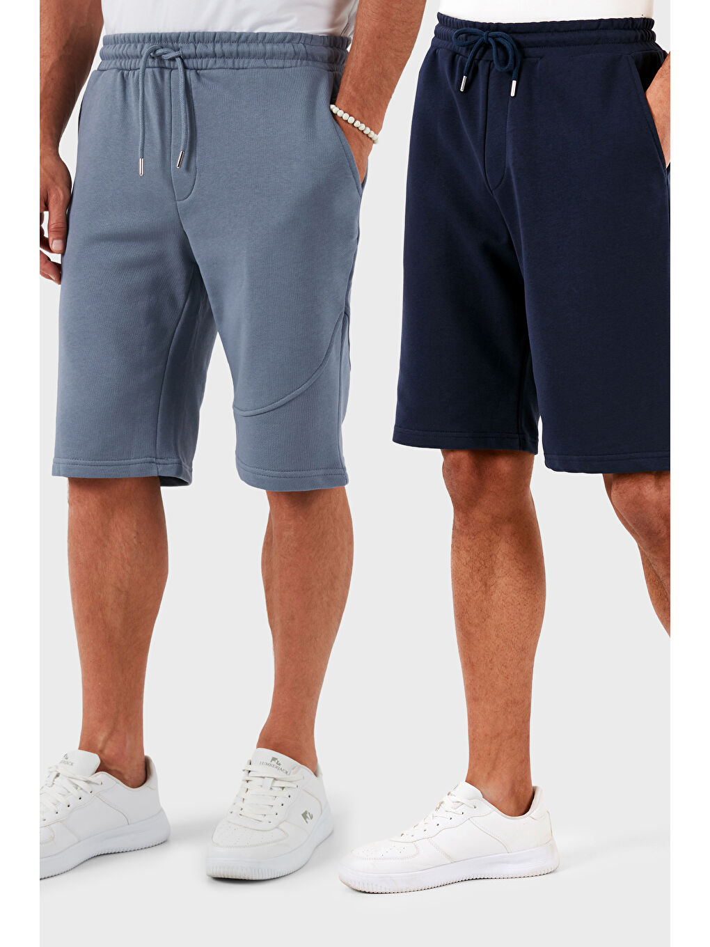 Mavi Pamuklu Regular Fit Normal Bel Cepli 2'li Paket Şort 590804142S2