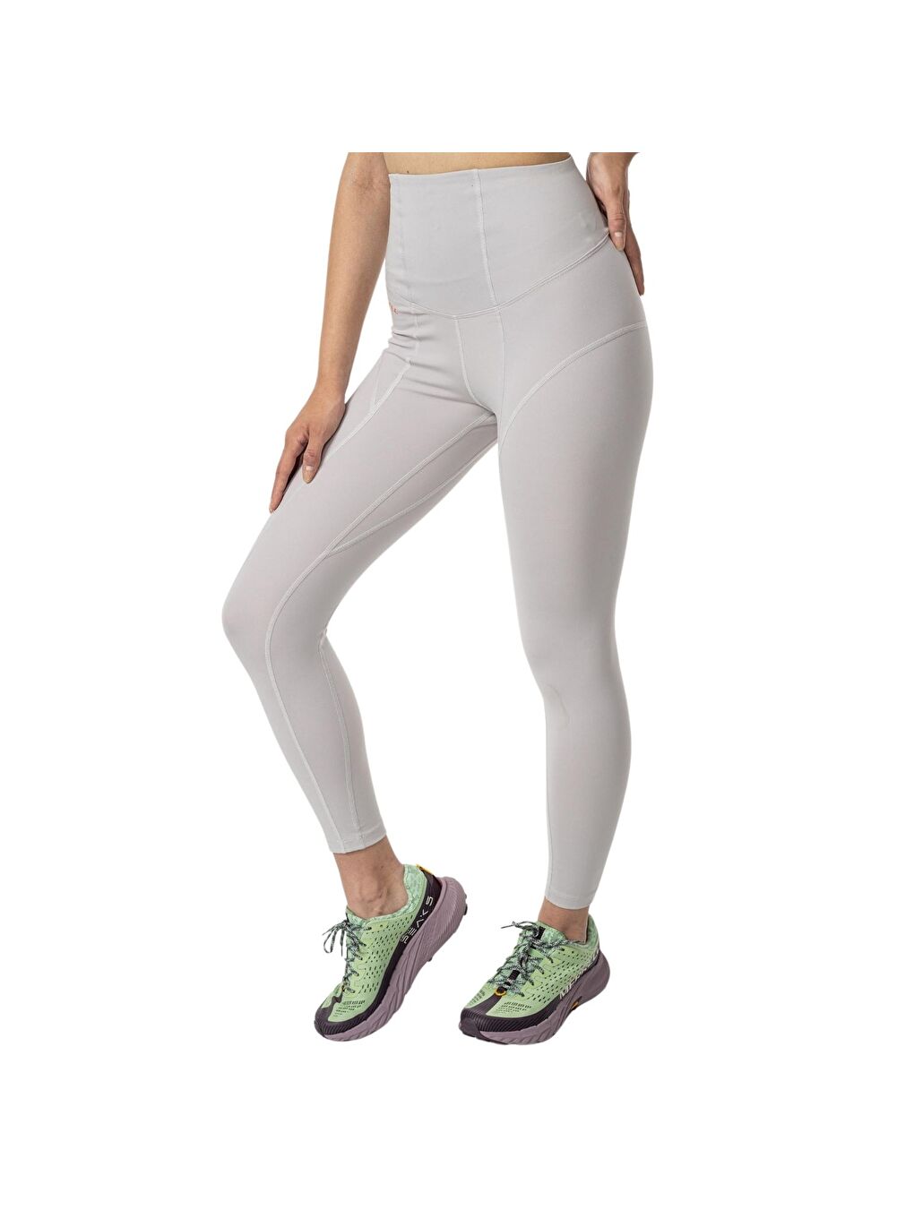 Bej Lena Kadın Beyaz Koşu Taytı-1