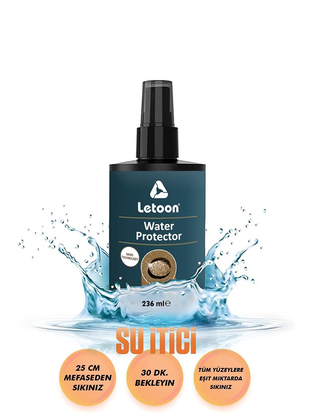 Letoon Siyah Su İtici Sprey 236 ML