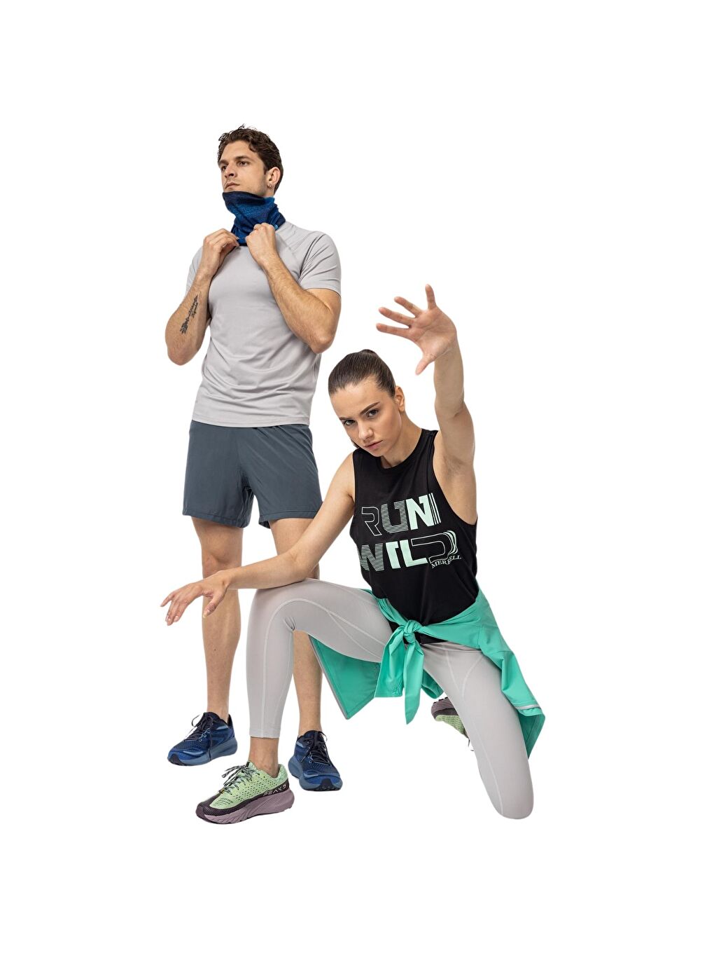 Bej Lena Kadın Beyaz Koşu Taytı-4