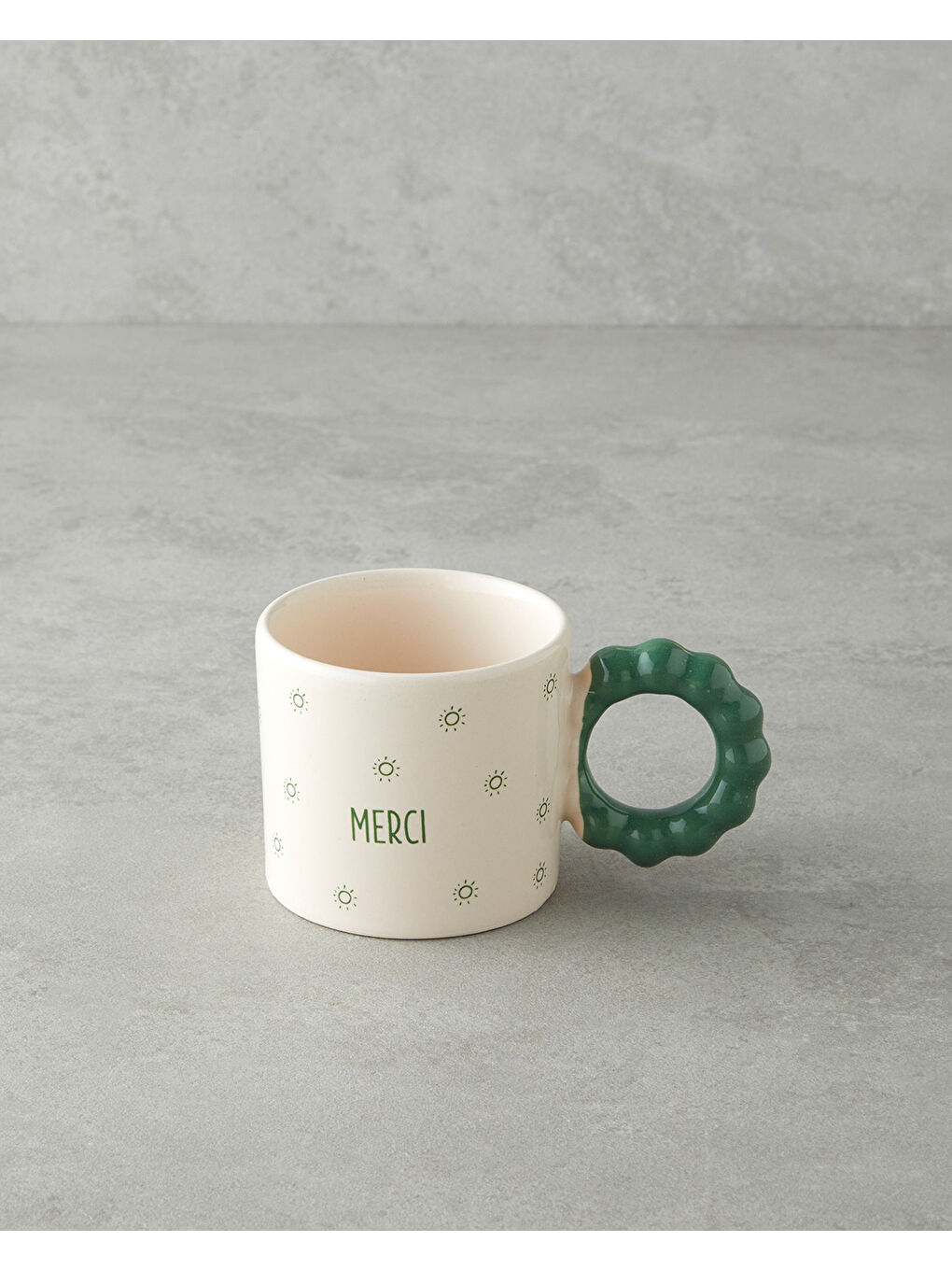 Merci Seramik Kupa 260 ml Yeşil-1