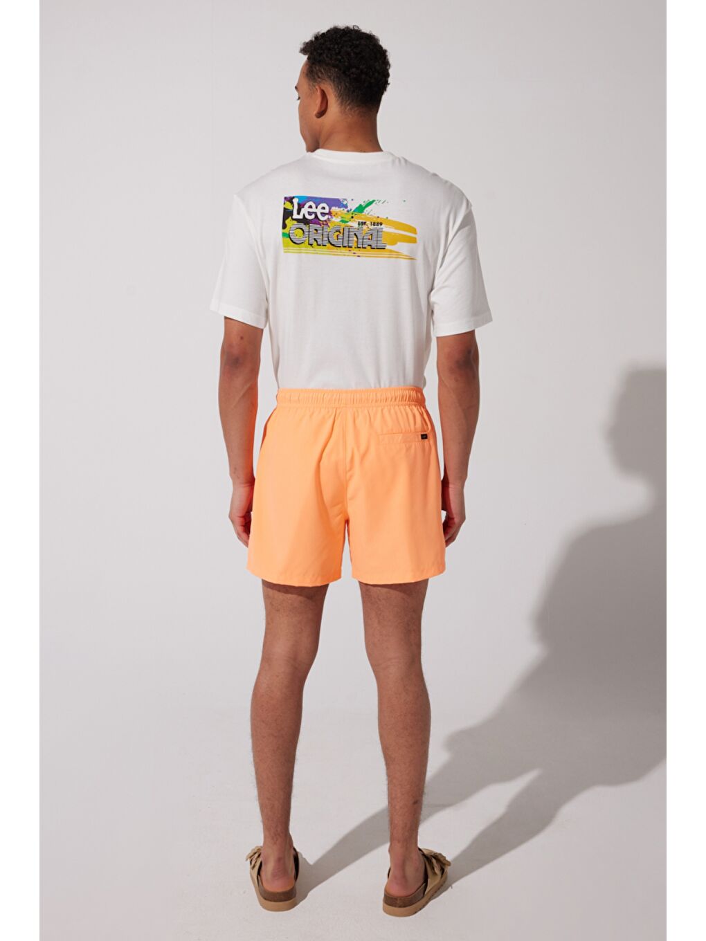 Regular Fit Normal Bel Normal Bel Turuncu Deniz Şortu-5