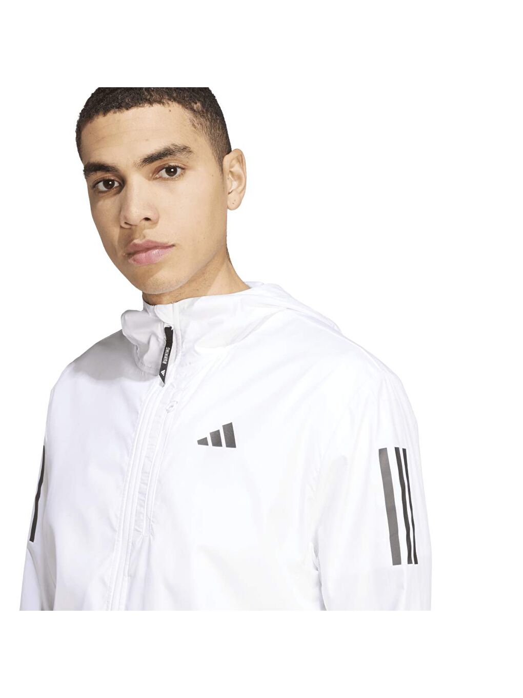 Otr B Cb Jkt M Beyaz Kapüşonlu Erkek Fermuarlı Sweatshirt Hırka-2