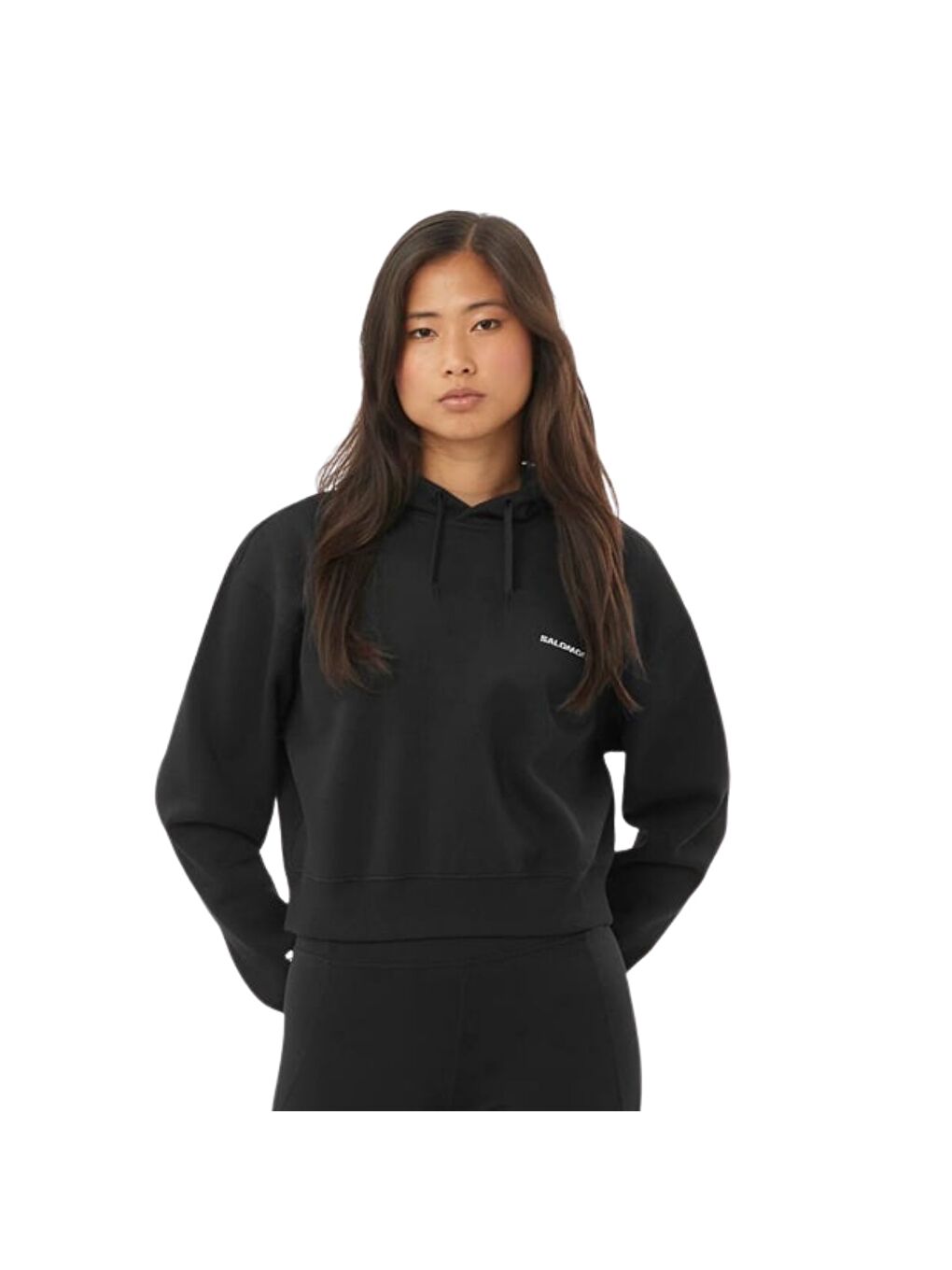 Short Hoodie Kadın Siyah Sweatshirt