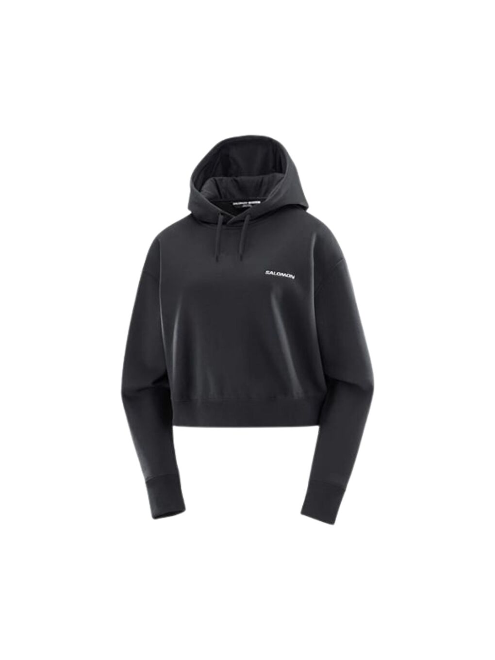 Short Hoodie Kadın Siyah Sweatshirt-2