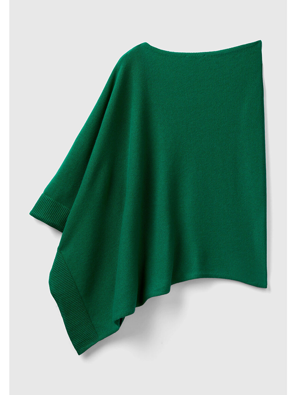 Kadın Yeşil Kaşmir Karışımlı Panço-3