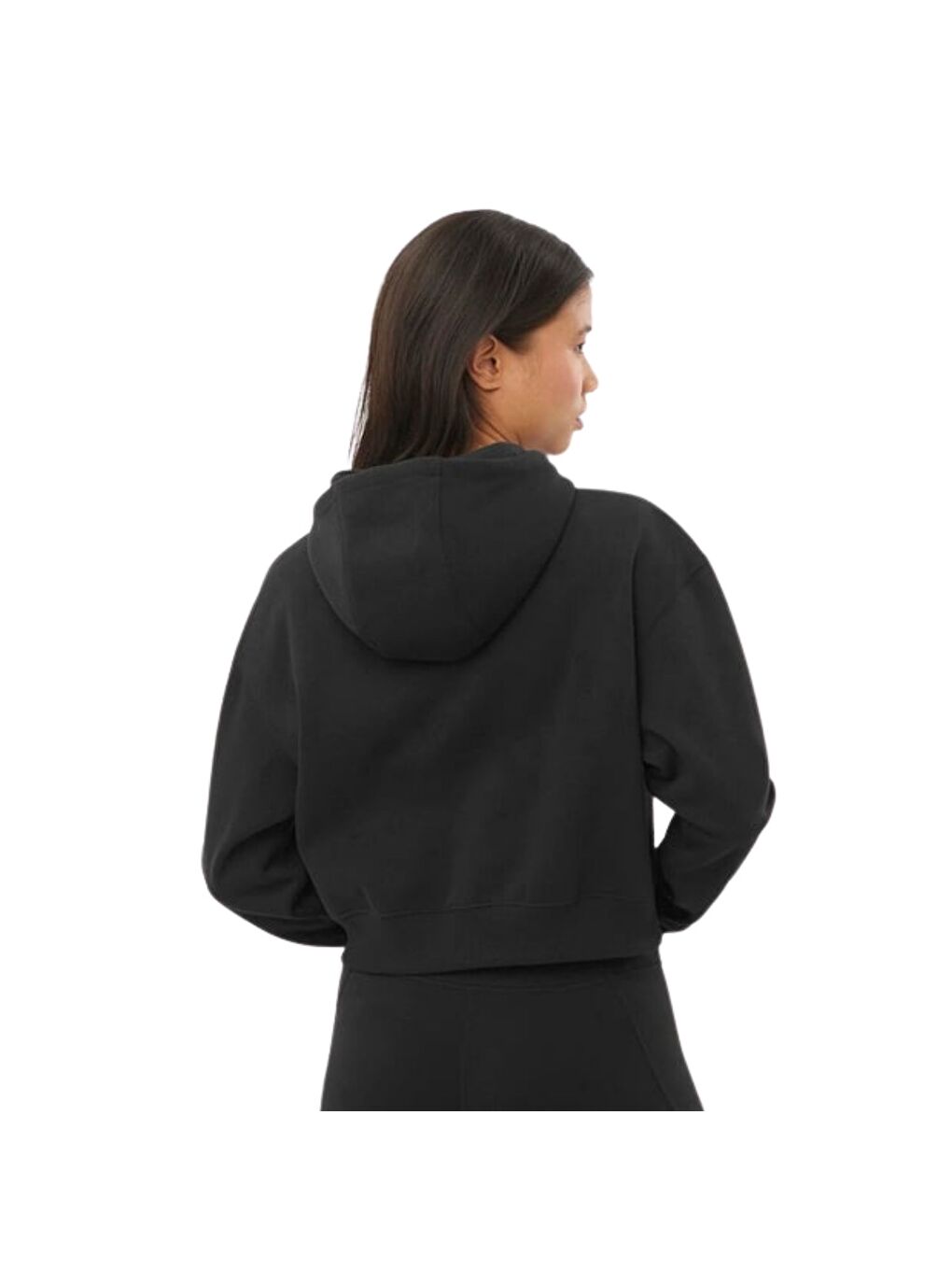 Short Hoodie Kadın Siyah Sweatshirt-3