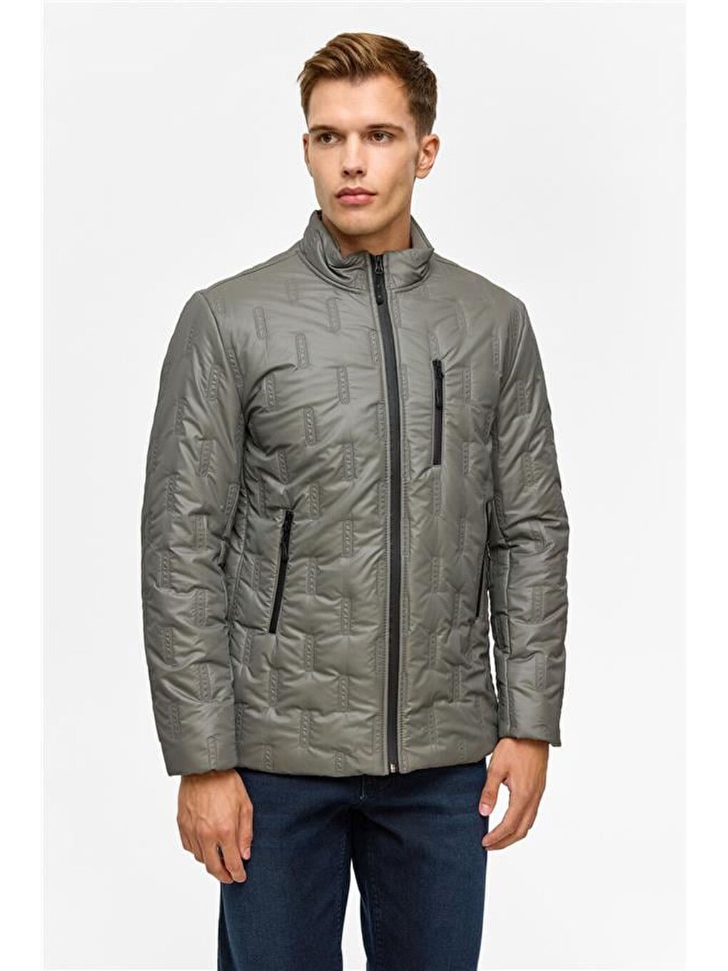 Gri Slim Kapitone Mont-1