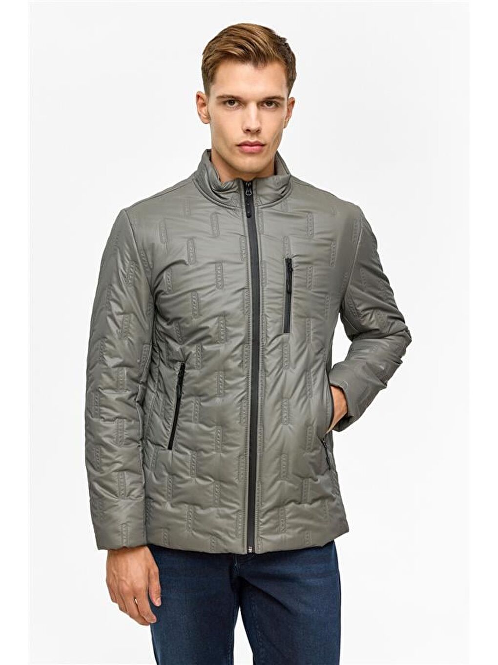 Gri Slim Kapitone Mont-2