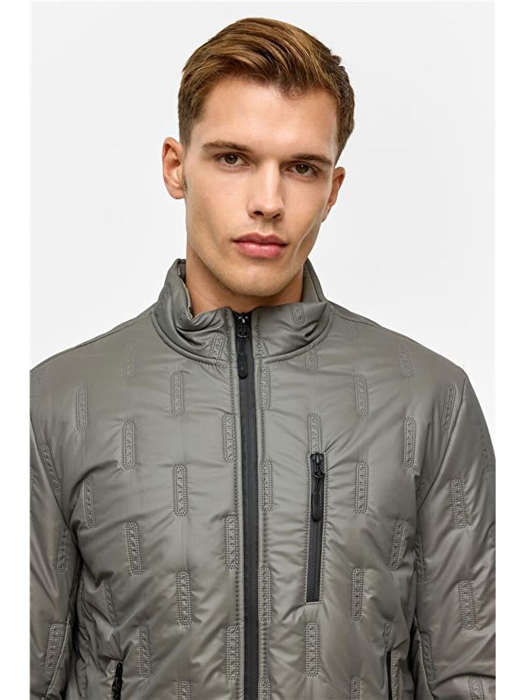 Gri Slim Kapitone Mont-5