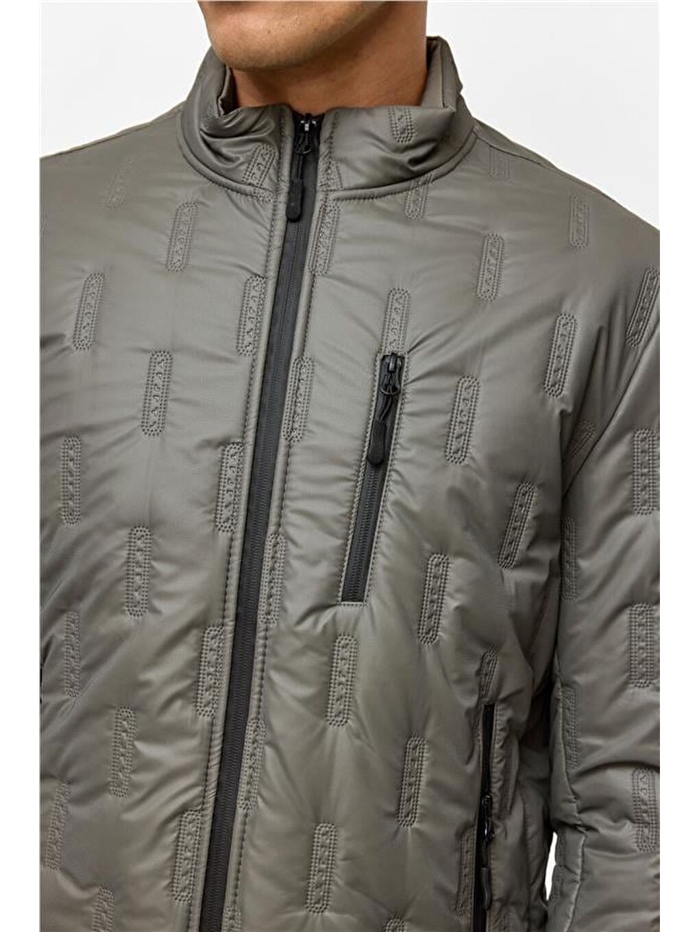 Gri Slim Kapitone Mont-6