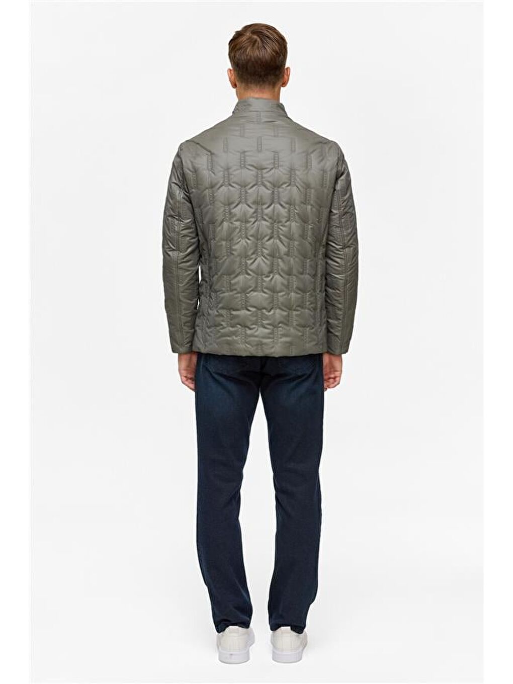 Gri Slim Kapitone Mont-10